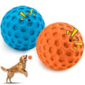 HIPPIH Indestructible Squeaky Dog Toys, Interactive Dog Balls 2 Pack - color: Blue+Orange, size: 3.15inch+3.15inch