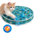 Interactive Cat Toys, Play Mat with Automatic Motion Balls, LED Lights, Bird Chirping Sound, 3 Speed Levels, Indoor Enrichment, Cat Pattern Design