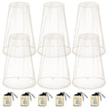 HESTYA 6pack Mosquito Bug Head Net Mesh for Camping Hiking, Beige - color: Beige