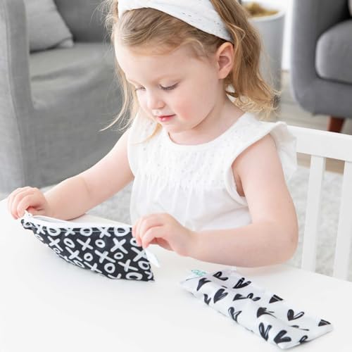 Bumkins Reusable Snack Bags, for Kids School Lunch and for Adults Portion, Washable Fabric, Waterproof Cloth Zip Bag, Supplies Travel Pouch, Food-Safe, 2-pk Hearts and XOXO - color: A1 XOXO & Hearts-Sm