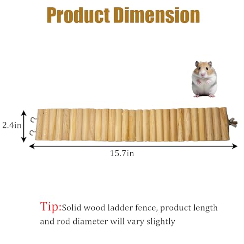 15.7x2.4In Wood Hamster Bridge Climb Toys for Rat Gerbil Sugar Glider Mice