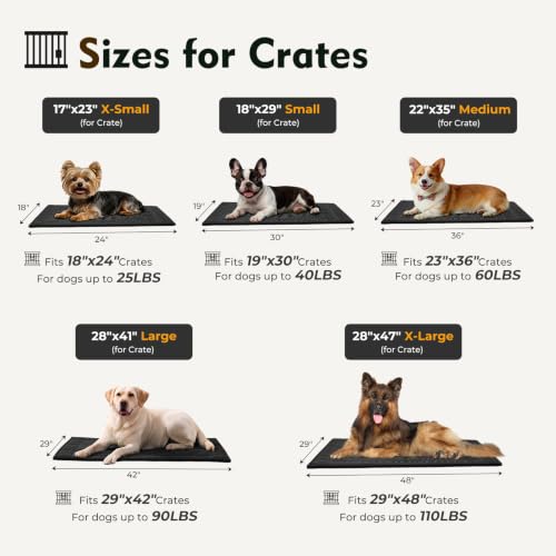 Chew Proof Indestructible Dog Crate Pad,X-Small (17"x23") - color: Black, size: X-Small (17"x23")