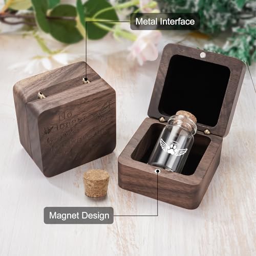 SOITIS Small Pet Urn for Dogs Cats Urns Tiny Glass Urn for Pet Urn Keepsake - color: White Paw