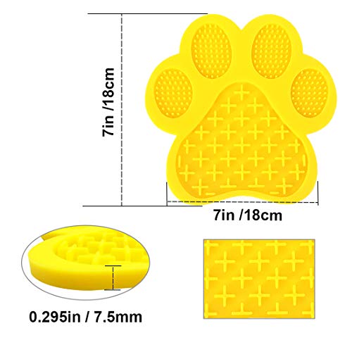 Dog Lick Pad Dog Feeding Mats Slow Eating Pet Mat with Super Suction - color: Yellow