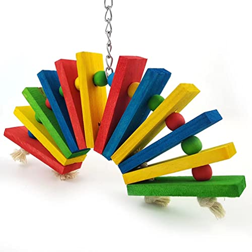 YF-ANEN Bird Chew Toys - Parrot Cage Bite Toy Wooden Blocks Bird Parrot Toy for Small and Medium Cockatoos and Various Birds
