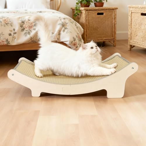 HOTEAGLE Cat Scratcher Bed for Indoor Cats, Upgraded Thicken Support Rods - size: Large