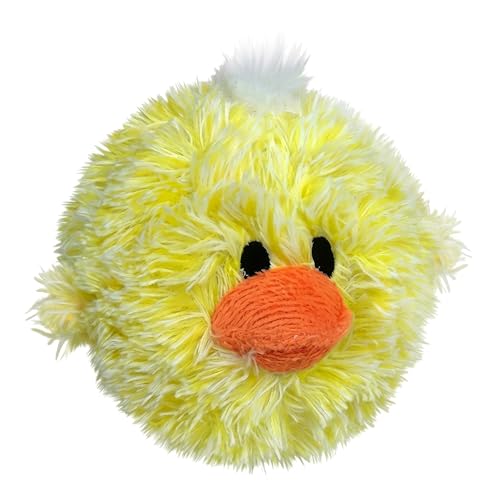 PetLou D.O.G'Z 4-inch EZ Squeaky Chick Dog Plush Toy,Durable Squeaks Bouncy Ball Dog Toy