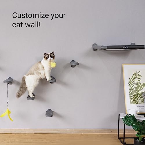 SVD.PET 3-Pack Cat Steps, Climbing Stairs with Replaceable Felt Pad, Shelves with Cat Toy, Wall Furniture (Dark Grey) - color: Dark Grey, size: Climbing Step x 3