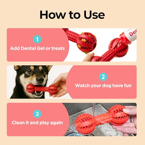 JAYU PET Dog Chew Toy Toothbrush for Small & Medium Dogs