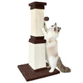 Cat Scratching Post for Indoor Cats, 32Inch Sisal Cat Scratcher - color: Brown