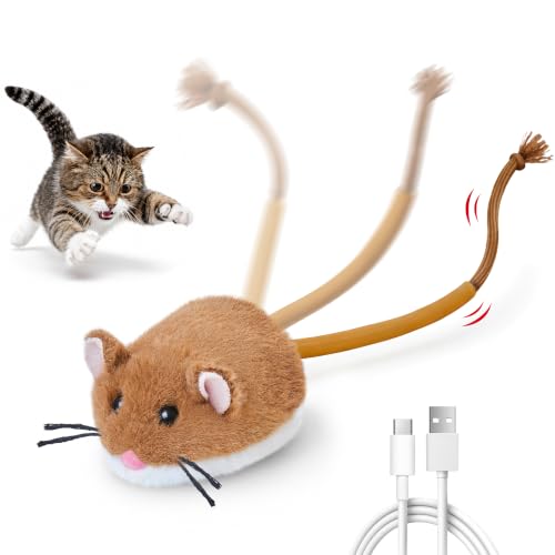 Potaroma Interactive Cat Toy Rechargeable Motion Activated Rolling Mouse