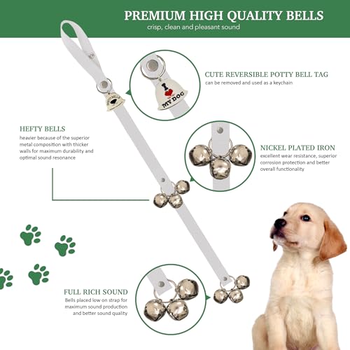Caldwell's Pet Supply Co. Dog Potty Bells, Dog Door Bell, Bells to Go Outside, Potty Training Bell, Dogs Doorbell, Dogs Potty Doorbell, Ring to Go Pee, All Breed Puppy Training Tool - color: White, size: One Potty Bell