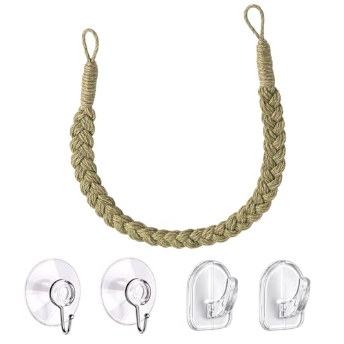 1 Set Green Snake Climbing Rope, Ball Python Tank Accessories with 2 Suction Cups & 2 Horn Hooks, 1.9cm Height Snake Enclosure Accessories for Ball Python Enrichment