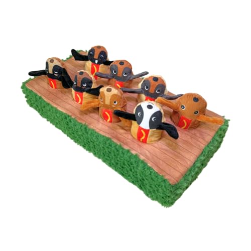 Patchwork Pet Glizzies by The Weens, Interactive Dog Puzzle Toy, 8 Plush Hot Dog Characters, Memory Foam Base, 17 x 8.5 x 3 inches