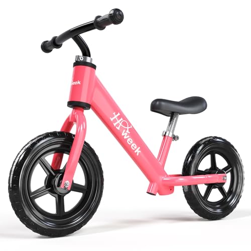Toddler Balance Bike 12” No Pedal Training Bike for Kids 2-5 Years Adjustable Seat & Handlebar Best Gifts for 1-3 Boys Girls (Pink) - color: Pink