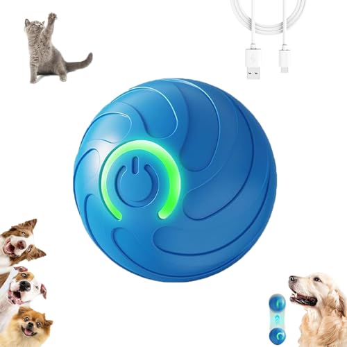 Smart Jumping Ball for Dogs,Duraspin Dog Bouncing Ball,Automatic Rolling,Interactive Bouncing Toys for Small Dogs,Dog, Blue - color: A-Blue