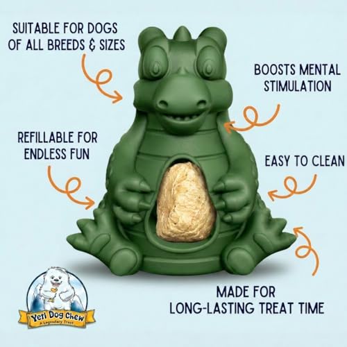 Yeti Puff & Play Interactive Dog Toy, Nugget Treat Dispenser, Green Dragon - color: Green - Dragon