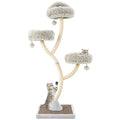 PETSITE 70" Tall Cat Tree, Cat Tower with Scratching Posts and Board, Multi-Level Cat Tower for Large Cats 20 lbs+ with 3 Cozy Perches and Dangling Balls, Modern Cat Tree for Indoor Cats Large Adult - color: Grey