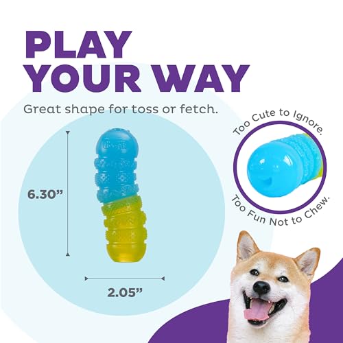 Outward Hound Gummiez Worm Dog Toy & Treat Stuffer, 6″ x 2″ Cherry-Scent Interactive Chew for Dogs, Helps Clean Teeth, Promote Healthy Gums & Mental Enrichment, Reduce Boredom & Support Dental Health - color: Gummiez Worm