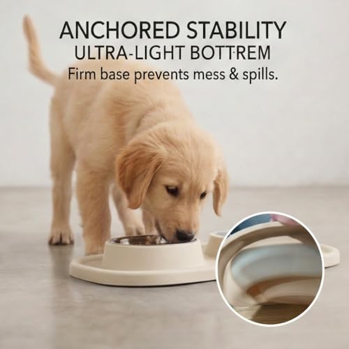Slow Feeder Dog Bowls, Dog Bowl Set for Puppies, Small Dogs, and Cats – Silicone Non-Slip Food and Water Feeding Station, Spill-Proof Pet Dishes for Mess-Free Meals