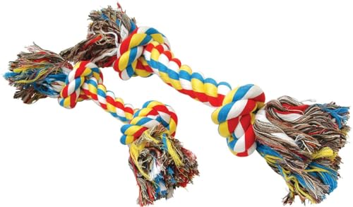 Jeffers Pet Rope Bone Dog Toy, Multi-Colored, 10" – Durable Braided Rope for Tug of War, Chewing & Fetch – Interactive Play for Pets – Machine Washable Dog Game Toy, Supports Healthy - color: Multicolor, size: 10 Inches