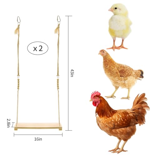 2 Pack Chicken Swing Toys, Wood Chicken Swing Toy - size: 2pcs Chicken Swings