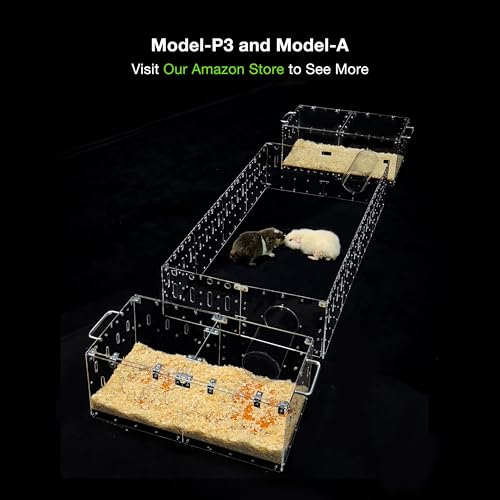 GuineaLoft™ Acrylic Cage (Model-P3) - Small 2x1' Enclosure w/Lid & Bottom - color: Model-P3