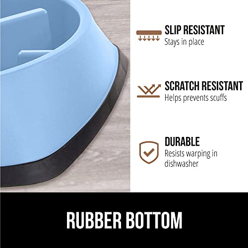 GORILLA GRIP® Patented Slow Feeder Dog and Cat Bowl, BPA Free, 2 Cup Blue - color: Light Blue, size: 2 Cup