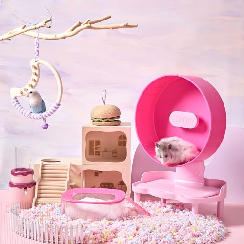 Super‑Silent Hamster Exercise Wheel – 10.2‑inch Quiet Running Spinner - color: Raspberry Pink, size: 10.2inch