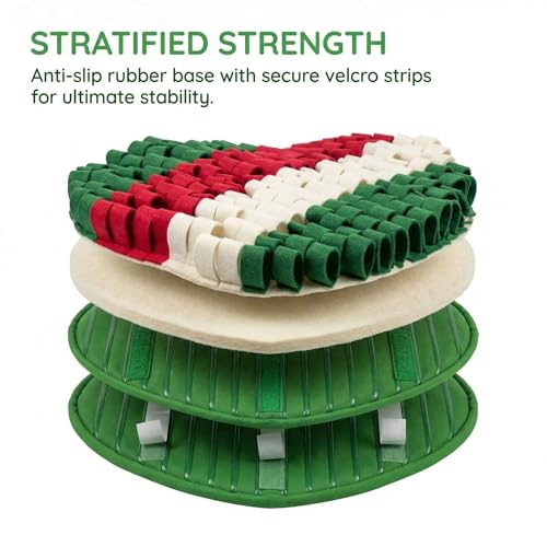 Heart Shaped Dog Snuffle Mat, 20 x 20 Inch Felt, Velcro, Green - color: Green+Felt