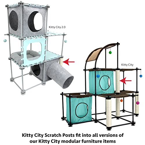 Kitty City Cat Furniture Accessories Cat Scratching Post Replacement and Only Compatible with Kitty City Playsets (Pack of 2) - color: E) 3-Pack Scratching Posts, size: 13.875 H x 2.625 W x 2.625 D (Pack of 2)