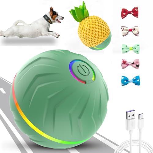 Valentines Day Gifts Interactive Dog Toys Dogs Ball,Moving Dog Toy with Touch Activated,Anti Boredom Dog Toys for Small Medium Dogs,Tough Motion Activated Automatic Vibrating Dog Ball - color: T01-Green