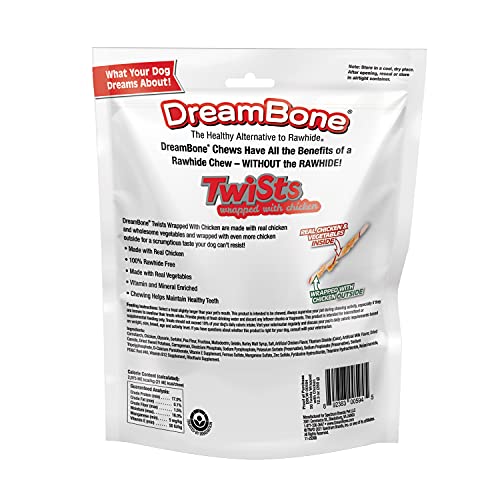 DreamBone Chicken Wrapped Twist Stick Rawhide-Free Dog Treats, 50 Count - size: 12.3 Ounce (Pack of 1)