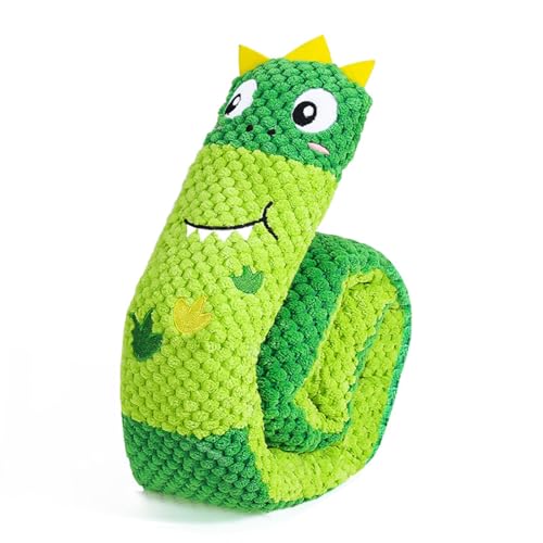 Plush Dog Toys, Long Foldable Squeaky Chew Pet Toys (Blue Dinosaur) - color: Green Dinosaur