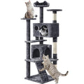 Yaheetech 62in Cat Tree with 2 Condos Sisal Scratching Post Sturdy Tower - color: Dark Gray, size: 62in