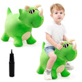 EVERICH TOY Bouncy Dinosaur Hopper Toys, Plush Animal Toy for Toddler 18M+ - color: Green Dinosaur