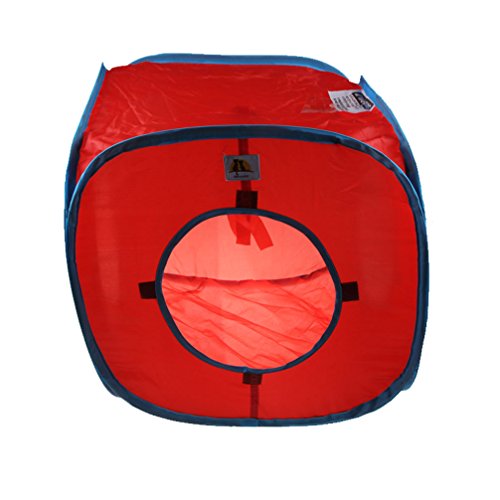 emours Cat Play Cube Collapsible Tunnel Cat House Toys,with 4 Balls, Red (Pack of 2) - size: Medium (Pack of 2)