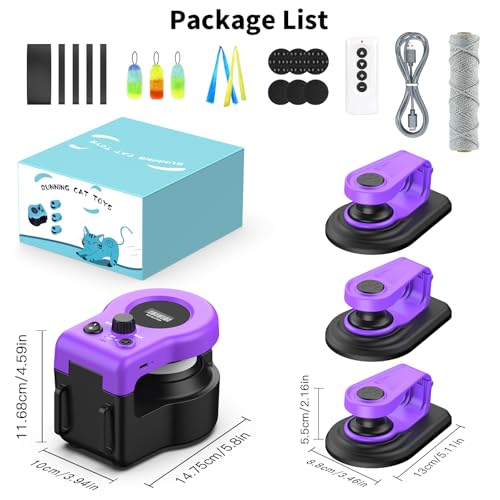 AsFrost Interactive Cat Toy for Indoor Cats Chase/Run/Hunt/Exercise-Purple - color: Elegant Purple