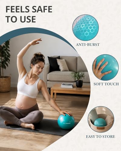 Trideer 7-8 Inch Pilates Ball with Pump, Small Exercise Ball, Core & Rehab - color: Turkis