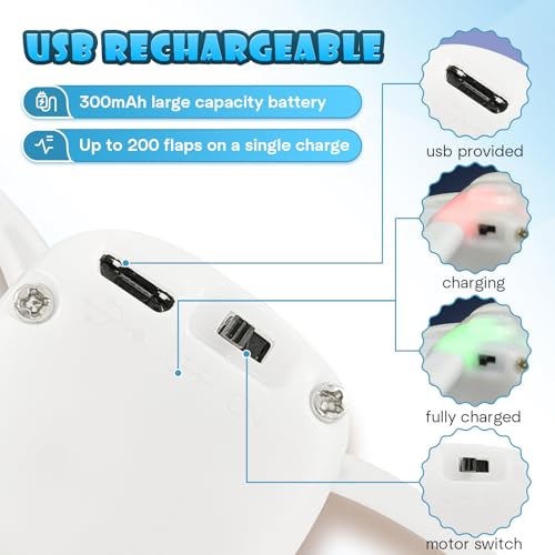 Cat Toys, Flapping Wings Sparrow, No Flying, Chirping Bird Interactive Catnip Toy for Kitten or Small Dogs, Touch Activated, Rechargeable, 3 Modes - color: Smart Sparrow