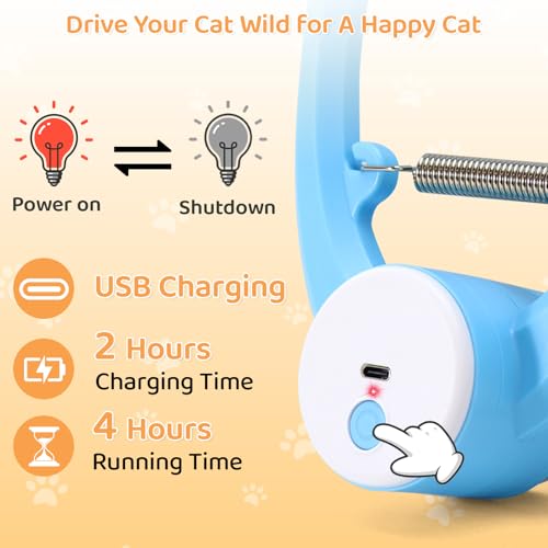 Automatic Interactive Cat Toys for Indoor Cats Hanging Cat Toy, Blue