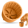 Dog Slow Feeder Lick Bowl, Silicone Dog Bowl with Strong Suction, Orange - color: Orange