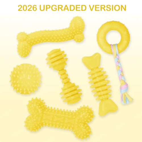 Puppy Toys, 6 Pack Dog Chew Toys, Teething Toys for Small Dogs, Yellow - color: Yellow, size: Small（6Pack）