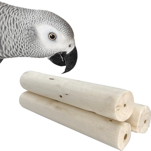 5500 Natural Sola Log PK4 - Handcut Sola Wood Bird Foot Toys, Lightweight - color: Sola Logs no Bark, size: Pack 4