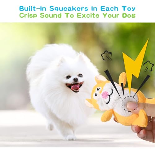 Squeaky Dog Toy for Puppy Small Medium Dogs, Stuffed Samll Dog Toys 12 Pack - color: 12 Pack Mixed Animals