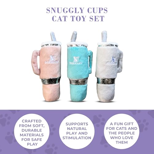Haute Diggity Kitty Snuggly Cups Set, Soft Plush Cat Toys - color: Multi - Snuggly Cup Trio