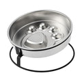 Elevated Dog Bowl Stand, Slow Feeder Dog Bowl, Dog Paw Pattern