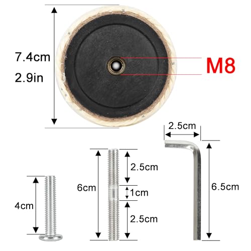 7.4cm 2.91in Diameter Cat Tree Scratching Post Replacement Sisal Pole Parts for Cat Tower (M8, 9.84in/25cm) - color: 9.84in/25cm, size: M8*2posts
