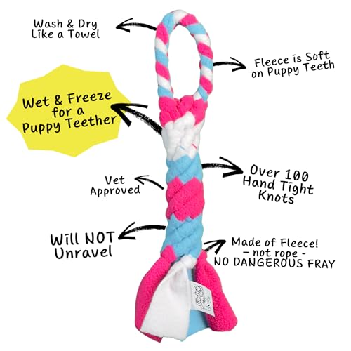 Patented Fleece Tug Toy for Dogs (Blue) - color: BLUE
