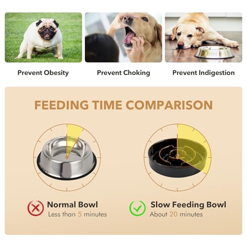 Havniva Raised Slow Feeder Dog Bowls, Elevated Dog Bowls Slow Feeder Set - color: 2 x Starry Sky + Stand - A, size: L- 8.2inch / 1.6 Cups